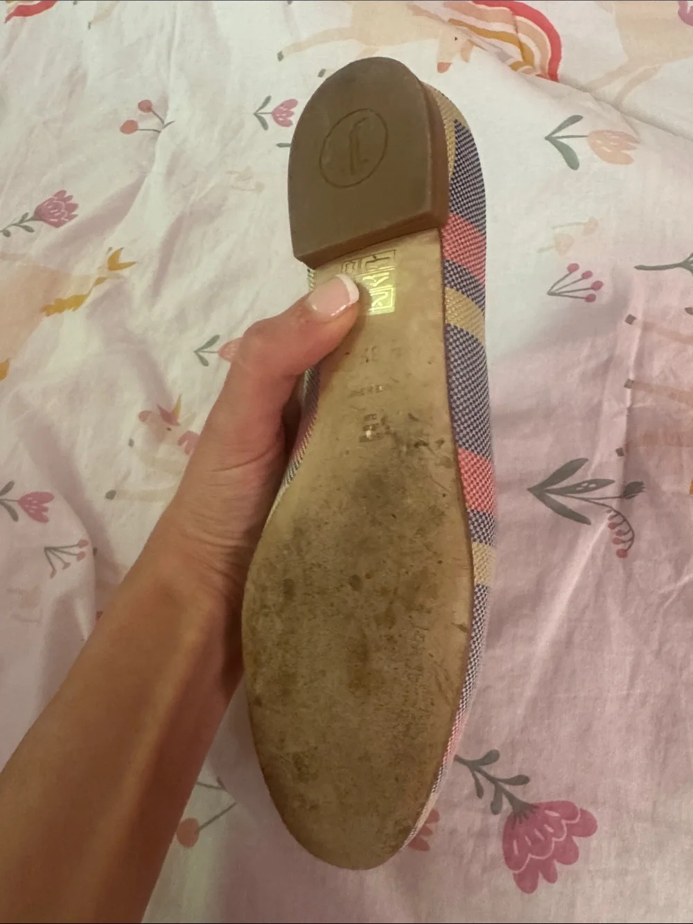Jon Josef Pastel Plaid Slip-On Flats - Pink, Yellow & Gray